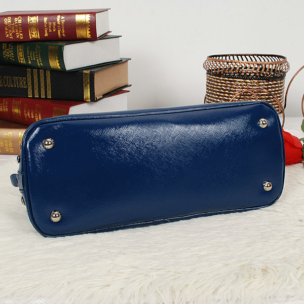 2014 Prada Saffiano Leather Spring Hinge Two-Handle Bag BL0837 darkblue - Click Image to Close